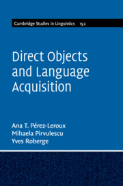 Cover photo of Direct Objects and Language Acquisition