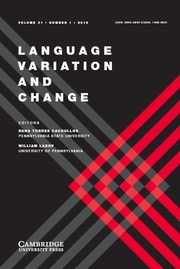 Cover photo of Language Variation and Change 31.1