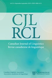 Cover photo of Canadian Journal of Linguistics 64.3